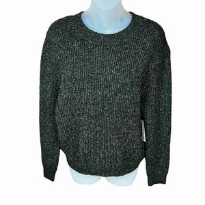 BP Crew Neck Sweater Marled Black Rainbow Flecks Metallic Threading XS